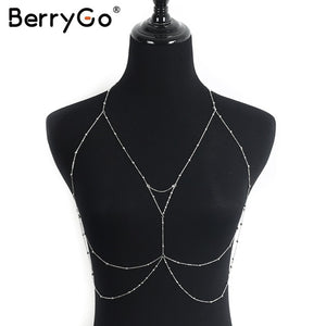 BerryGo Boho multilayer chain women Sexy beach party gold chain Trendy chic hollow out 2018 hot streetwear