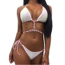 Load image into Gallery viewer, Women  Crystal Drill Sequins Bikini Set Beach Swimwear Beachwear Swimsuit