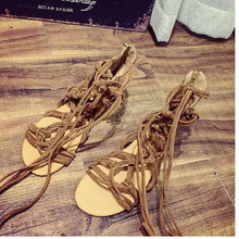 Load image into Gallery viewer, HEE GRAND 2019 New Gladiator Sandal Flats Fashion Sandalais Cross-tied Mujer Lace-up Women Beach&amp;Sea Vacation Shoes XWZ4946