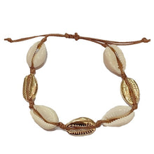 Load image into Gallery viewer, Natural Cowry Shell Boho Style Charm Bracelet