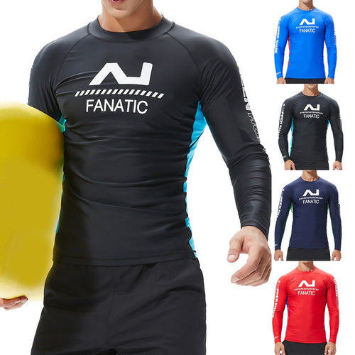 Men's Fashion Coloured Alphabet Sea Surfing Suit Quick Dry Tights Top Blouse