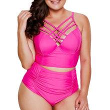 Load image into Gallery viewer, Women Plus Size Sexy Solid Bikini Set Brazilian Swimwear Beachwear Swimsuit