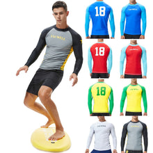 Load image into Gallery viewer, Men&#39;s Fashion Coloured Alphabet Sea Surfing Suit Quick Dry Tights Top Blouse