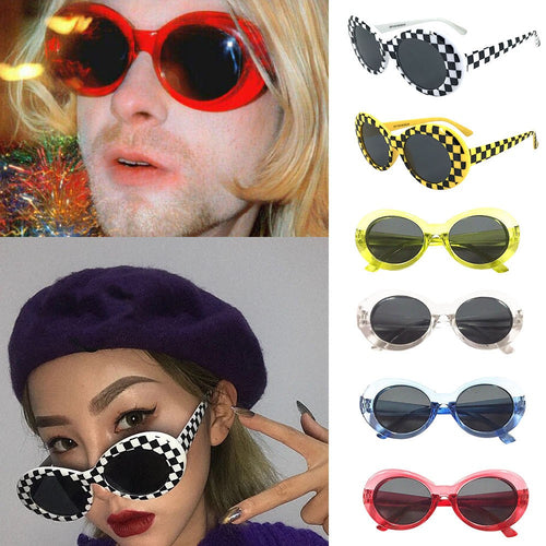 Retro Vintage Clout Goggles Unisex Sunglasses Rapper Oval Shades Grunge Glasses