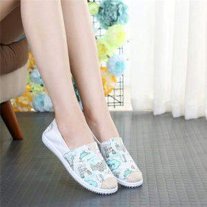 Femmes Chaussures Plates Women Soft & Comfortable Slip on Canvas Flat Shoes Lady Cute Sweet Ballet Dance Shoes Cool Shoes E214