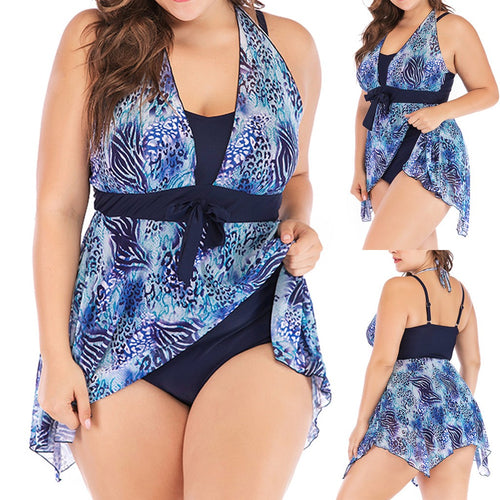 Women Plus Size Print Tankini Swimjupmsuit Swimsuit Beachwear Padded Swimwear