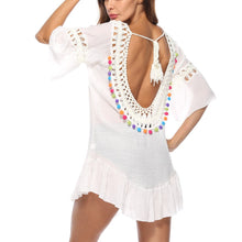 Load image into Gallery viewer, Crochet Beach Cover Up Dress With Open Back