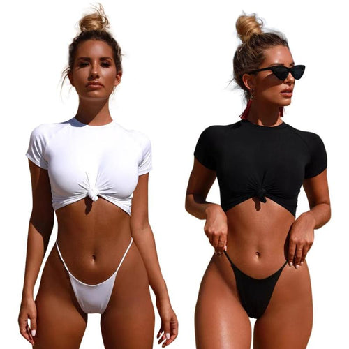 Hot! Trendy T-shirt Thong Bikini