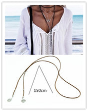 Load image into Gallery viewer, Fashion Long Black Rope Choker Necklace for Women Exquisite statement Necklace Bohemian Style Hot Leather Jewelry Wholesale A45