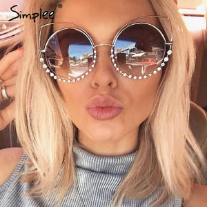 Ultra Cool Crystal Studded Round Retro Shades