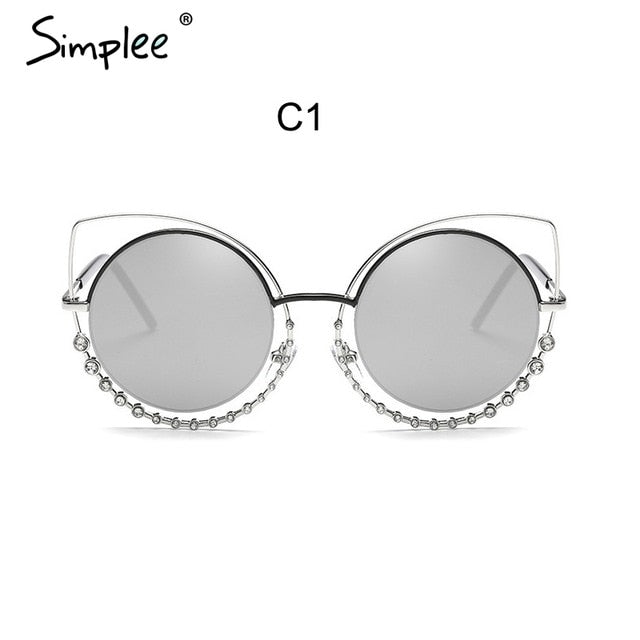 Ultra Cool Crystal Studded Round Retro Shades