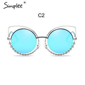 Ultra Cool Crystal Studded Round Retro Shades