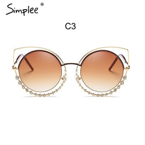 Ultra Cool Crystal Studded Round Retro Shades