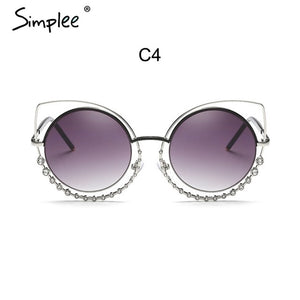 Ultra Cool Crystal Studded Round Retro Shades