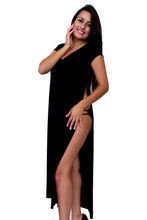 Load image into Gallery viewer, Women&#39;s Open Side Tunic Swimwear Cover-up Beach Dress: BLACK