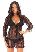 Load image into Gallery viewer, Gorgeous Lace Swimwear Cover up Beach Dress: Black