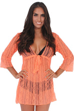 Load image into Gallery viewer, Gorgeous Lace Swimwear Cover up Beach Dress: Black