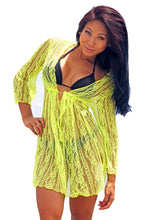 Load image into Gallery viewer, Gorgeous Lace Swimwear Cover up Beach Dress: Black