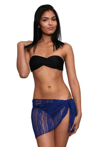 Black Gorgeous Lace Sarong Beach Mini Cover-Up