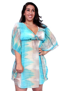 Women's Plus Size Chiffon Beach Dress Swimwear Cover-Up: BLACK