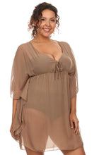 Load image into Gallery viewer, Women&#39;s Plus Size Chiffon Beach Dress Swimwear Cover-Up: BLACK