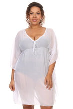 Load image into Gallery viewer, Women&#39;s Plus Size Chiffon Beach Dress Swimwear Cover-Up: BLACK