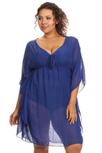 Load image into Gallery viewer, Women&#39;s Plus Size Chiffon Beach Dress Swimwear Cover-Up: BLACK