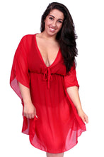 Load image into Gallery viewer, Women&#39;s Plus Size Chiffon Beach Dress Swimwear Cover-Up: BLACK