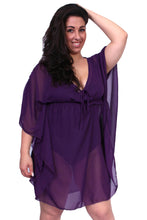 Load image into Gallery viewer, Women&#39;s Plus Size Chiffon Beach Dress Swimwear Cover-Up: BLACK