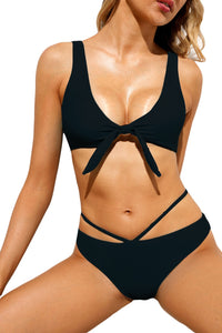 Women's Sexy Bikini Tie Knot Front Brazilian Swimsuit