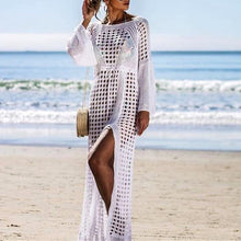 Load image into Gallery viewer, Long-Sleeved Maxi Beach Open Back Summer Cover Up Dress