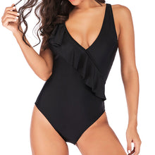 Load image into Gallery viewer, Plus Size Ruffle Top One-Piece Swimsuit