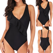 Load image into Gallery viewer, Plus Size Ruffle Top One-Piece Swimsuit