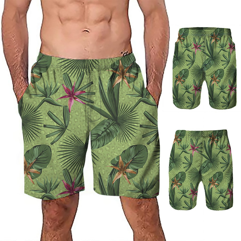 Men Casual 3D Graffiti Printed Beach Work Casual Men Short Trouser Shorts Pants