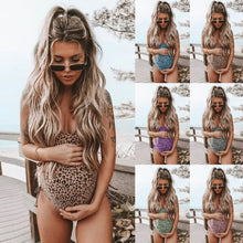 Load image into Gallery viewer, Women Maternity Leopard Print Bikini Swimwear Swimsuit Bathing Suit Beachwear