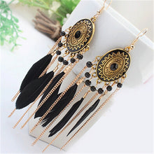 Load image into Gallery viewer, ZOSHI 2019 Long Tassel Fashion Feather Style Ethnic Boho Big Dangle Statement Earring Wedding Earrings Accessories Wholesale