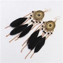 Load image into Gallery viewer, ZOSHI 2019 Long Tassel Fashion Feather Style Ethnic Boho Big Dangle Statement Earring Wedding Earrings Accessories Wholesale