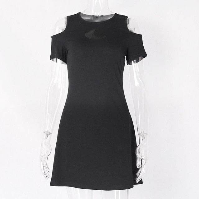 Women's Gothic Hollow Out Moon Mini Dress