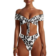 Load image into Gallery viewer, Women Sexy Leopard Bikins Girls 2019 New Plus Size Swimwear Bandage High Waisted Bathing Suits Swim bikinis Set