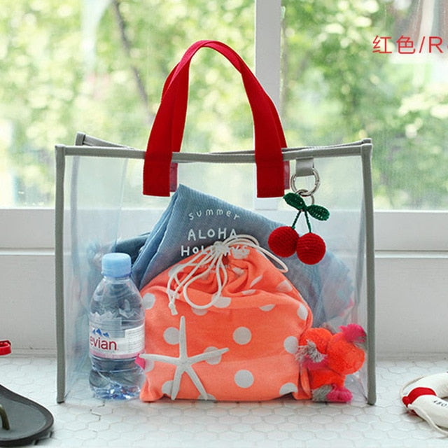 Transparent beach tote bag