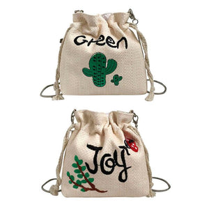 2019 Women Mini Shoulder Bag Plant Embroidery Straw Beach Bucket Bag LadiesMini Fashion Crossbody Handbags Casual Messenger Bag