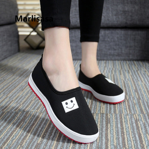 Marlisasa Women Cute Sweet Comfortable Black Anti Skid Flat Platform Shoes Light Weight Shoes Sapatas Lisas Das Mulheres F833