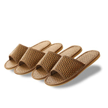 Load image into Gallery viewer, Bamboo Weaving Straw Slippers Summer Couple Anti-slip Sandals And Slippers Men&#39;s Home Indoor Wooden Floor Mat Slippers