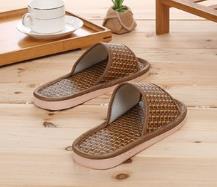 Load image into Gallery viewer, Bamboo Weaving Straw Slippers Summer Couple Anti-slip Sandals And Slippers Men&#39;s Home Indoor Wooden Floor Mat Slippers