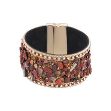 Load image into Gallery viewer, Fashion Beads Silver Clasp Chakra Bracelet Jewelry Handmade Multi Color Natural Stone Beads Leather Wrap Bracelets Bangles