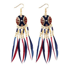 Load image into Gallery viewer, ZOSHI 2019 Long Tassel Fashion Feather Style Ethnic Boho Big Dangle Statement Earring Wedding Earrings Accessories Wholesale