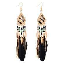 Load image into Gallery viewer, ZOSHI 2019 Long Tassel Fashion Feather Style Ethnic Boho Big Dangle Statement Earring Wedding Earrings Accessories Wholesale