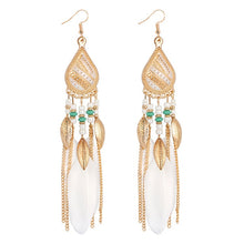 Load image into Gallery viewer, ZOSHI 2019 Long Tassel Fashion Feather Style Ethnic Boho Big Dangle Statement Earring Wedding Earrings Accessories Wholesale