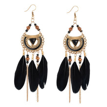 Load image into Gallery viewer, ZOSHI 2019 Long Tassel Fashion Feather Style Ethnic Boho Big Dangle Statement Earring Wedding Earrings Accessories Wholesale