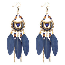 Load image into Gallery viewer, ZOSHI 2019 Long Tassel Fashion Feather Style Ethnic Boho Big Dangle Statement Earring Wedding Earrings Accessories Wholesale